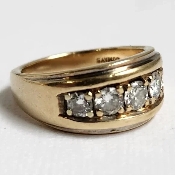 [SOLD] Vid Clip 9.38g 14k SOLID Gold Diamond Channel Set Ring Signed Sz 8 - Picture 8 of 13